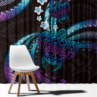 Hawaii Turtles Plumeria Window Curtain Amethyst Gradient Polynesian Pattern LT01 - Polynesian Pride