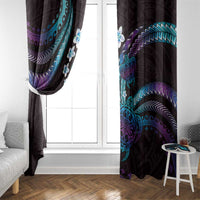 Hawaii Turtles Plumeria Window Curtain Amethyst Gradient Polynesian Pattern LT01 - Polynesian Pride