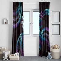 Hawaii Turtles Plumeria Window Curtain Amethyst Gradient Polynesian Pattern LT01 - Polynesian Pride