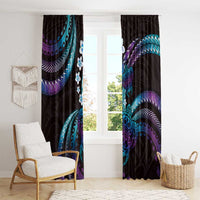 Hawaii Turtles Plumeria Window Curtain Amethyst Gradient Polynesian Pattern LT01 - Polynesian Pride