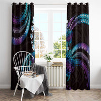 Hawaii Turtles Plumeria Window Curtain Amethyst Gradient Polynesian Pattern LT01 - Polynesian Pride