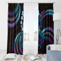 Hawaii Turtles Plumeria Window Curtain Amethyst Gradient Polynesian Pattern LT01 - Polynesian Pride