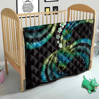 Hawaii Turtles Plumeria Quilt Chartreuse Cyan Polynesian Pattern LT01 - Polynesian Pride