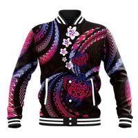 Hawaii Turtles Plumeria Baseball Jacket Sweet Gradient Polynesian Pattern LT01 Unisex Pink - Polynesian Pride