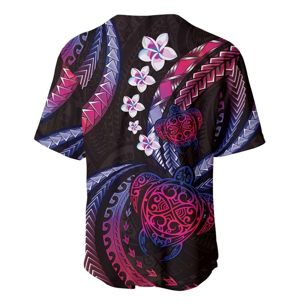 Hawaii Turtles Plumeria Baseball Jersey Sweet Gradient Polynesian Pattern LT01 - Polynesian Pride