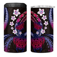 Hawaii Turtles Plumeria 4 in 1 Can Cooler Tumbler Sweet Gradient Polynesian Pattern LT01 One Size: 16 oz Pink - Polynesian Pride
