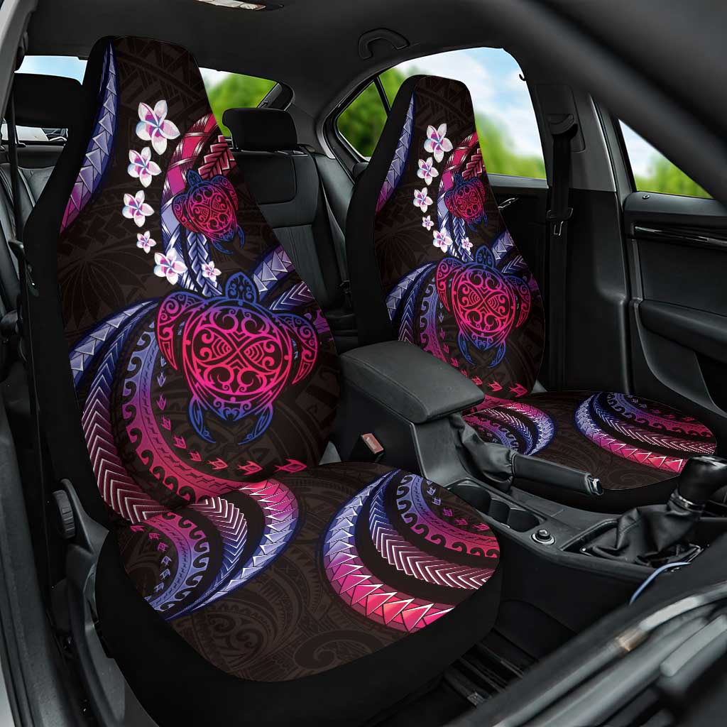 Hawaii Turtles Plumeria Car Seat Cover Sweet Gradient Polynesian Pattern LT01 One Size Pink - Polynesian Pride