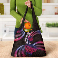 Hawaii Turtles Plumeria Grocery Bag Sweet Gradient Polynesian Pattern LT01 - Polynesian Pride