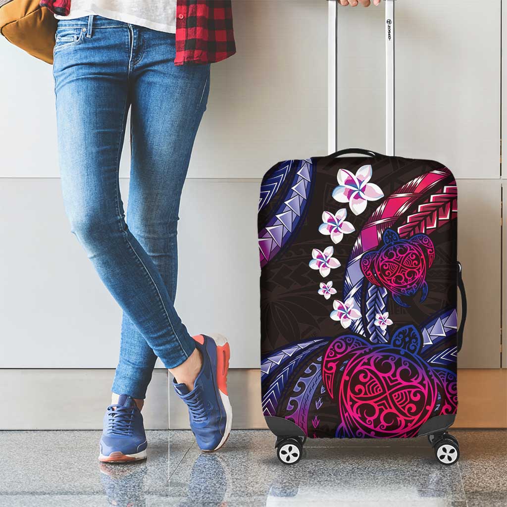 Hawaii Turtles Plumeria Luggage Cover Sweet Gradient Polynesian Pattern LT01 - Polynesian Pride