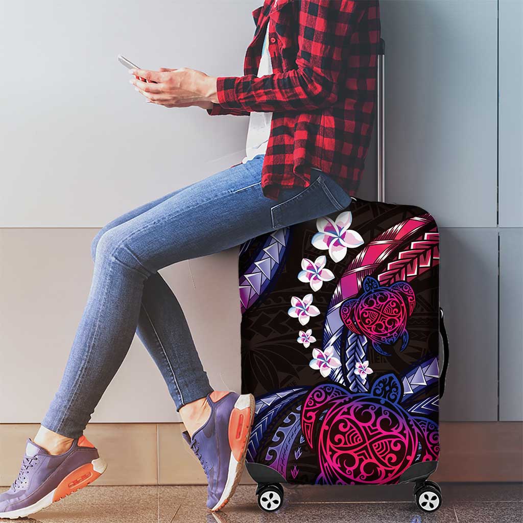 Hawaii Turtles Plumeria Luggage Cover Sweet Gradient Polynesian Pattern LT01 - Polynesian Pride