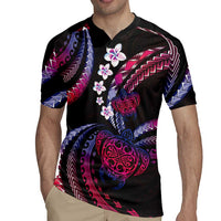 Hawaii Turtles Plumeria Rugby Jersey Sweet Gradient Polynesian Pattern LT01 - Polynesian Pride