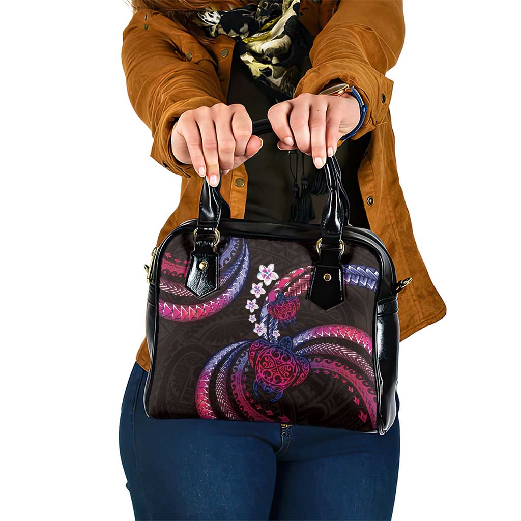 Hawaii Turtles Plumeria Shoulder Handbag Sweet Gradient Polynesian Pattern LT01 One Size Pink - Polynesian Pride
