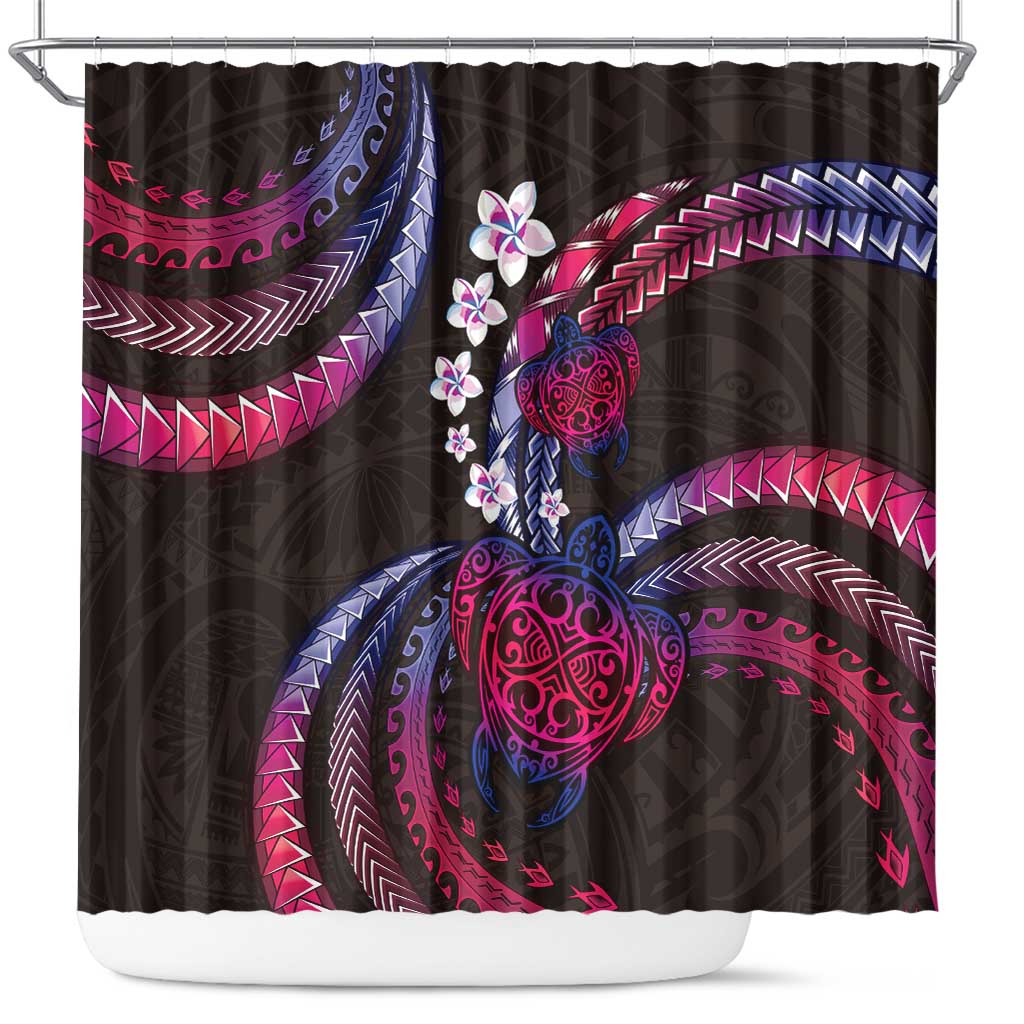 Hawaii Turtles Plumeria Shower Curtain Sweet Gradient Polynesian Pattern LT01 Pink - Polynesian Pride