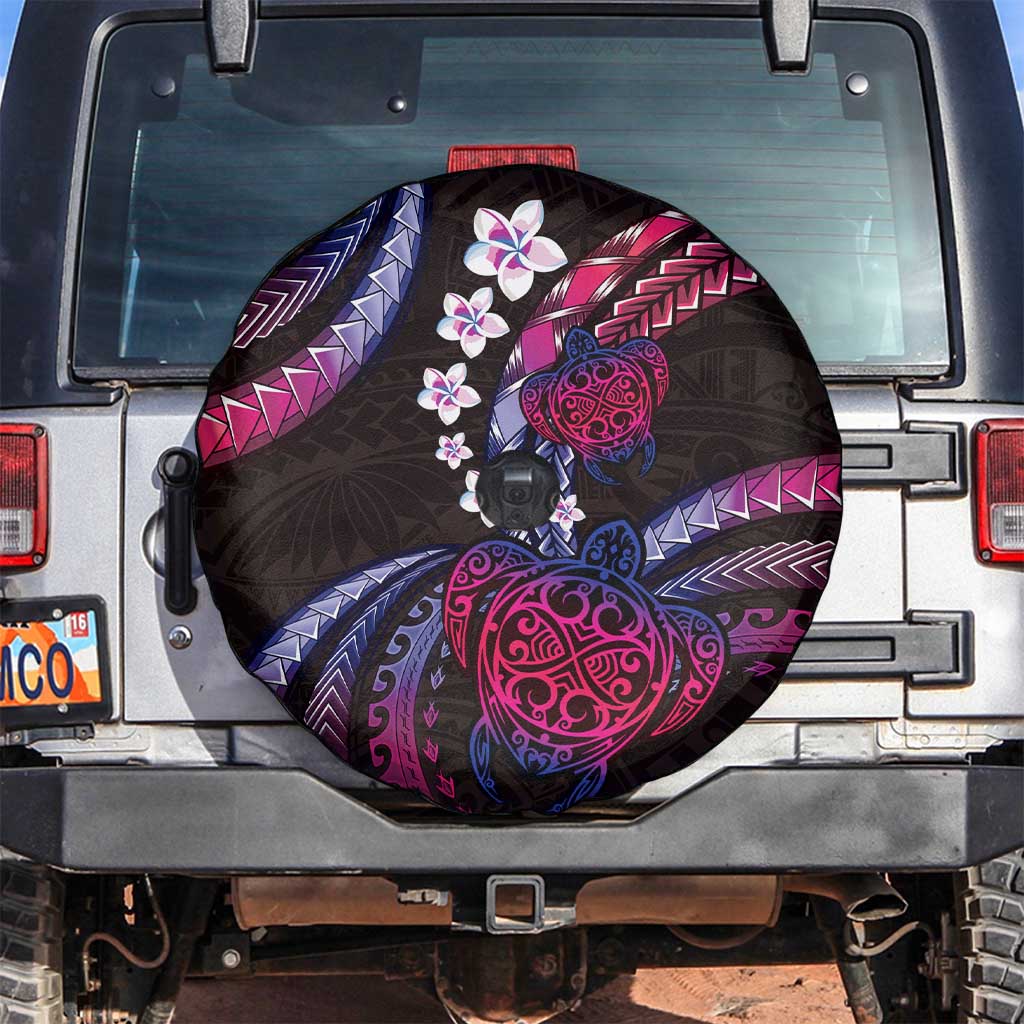 Hawaii Turtles Plumeria Spare Tire Cover Sweet Gradient Polynesian Pattern LT01 Pink - Polynesian Pride