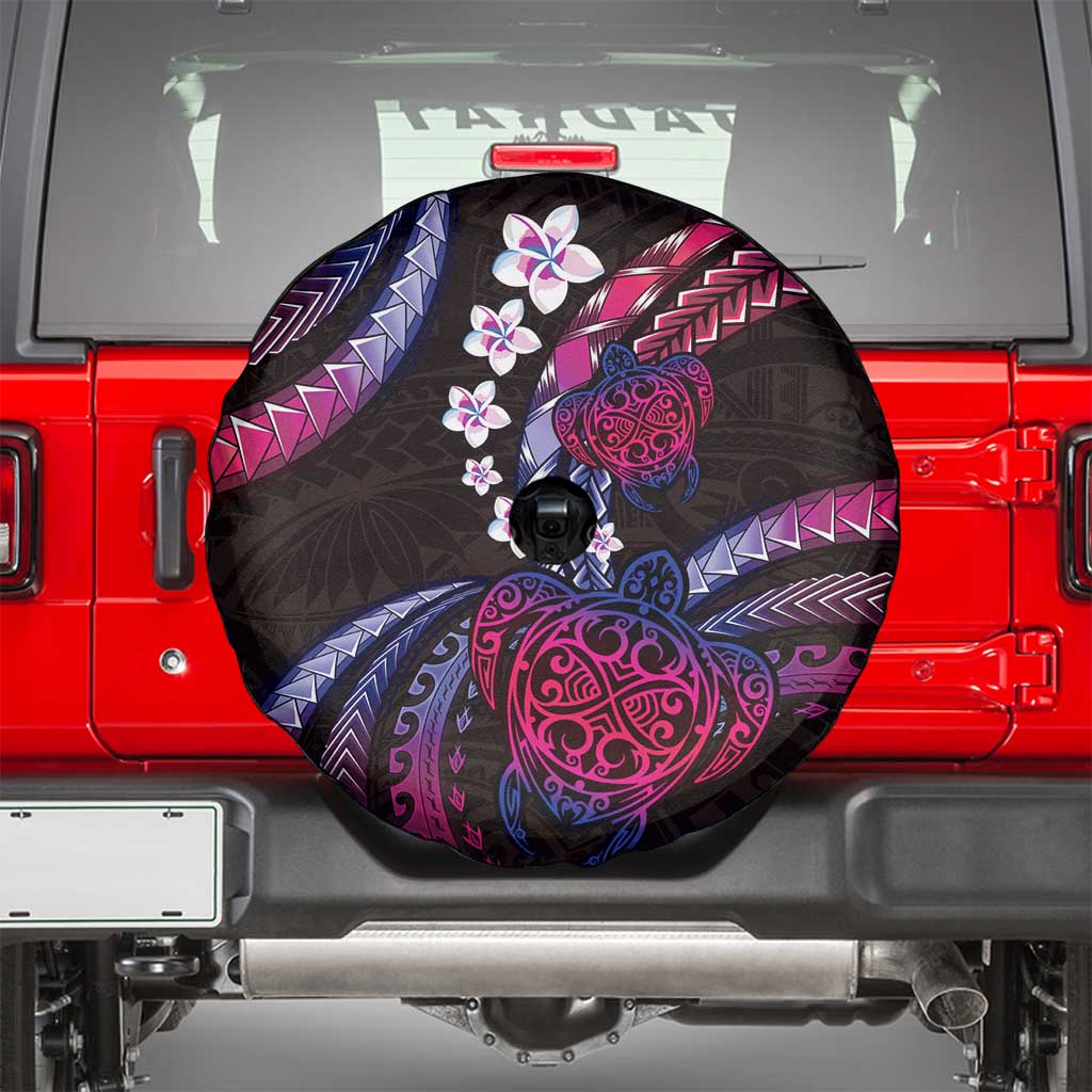 Hawaii Turtles Plumeria Spare Tire Cover Sweet Gradient Polynesian Pattern LT01 - Polynesian Pride