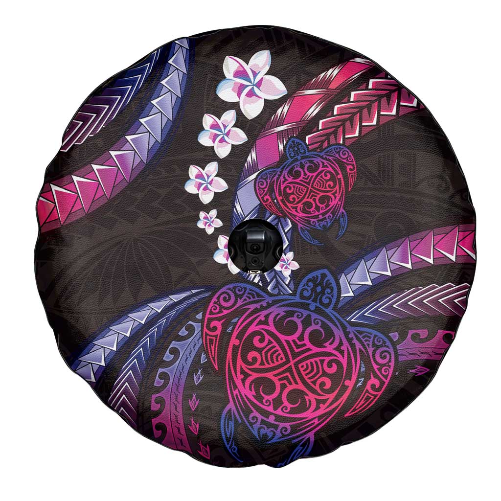 Hawaii Turtles Plumeria Spare Tire Cover Sweet Gradient Polynesian Pattern LT01 - Polynesian Pride