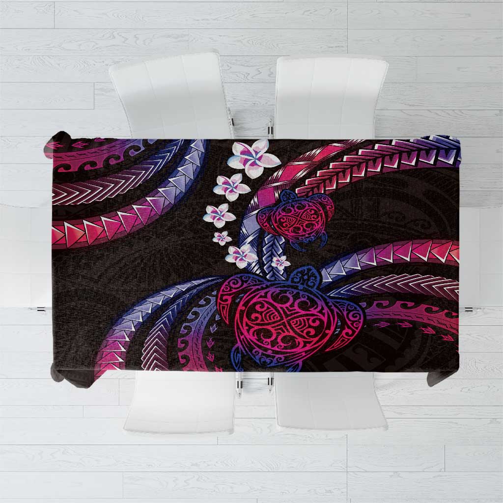 Hawaii Turtles Plumeria Tablecloth Sweet Gradient Polynesian Pattern LT01 Pink - Polynesian Pride