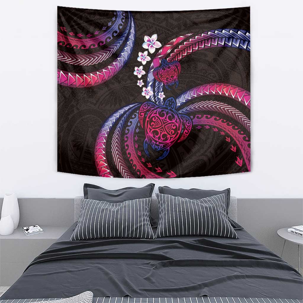 Hawaii Turtles Plumeria Tapestry Sweet Gradient Polynesian Pattern LT01 - Polynesian Pride