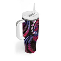 Hawaii Turtles Plumeria Tumbler With Handle Sweet Gradient Polynesian Pattern LT01 - Polynesian Pride