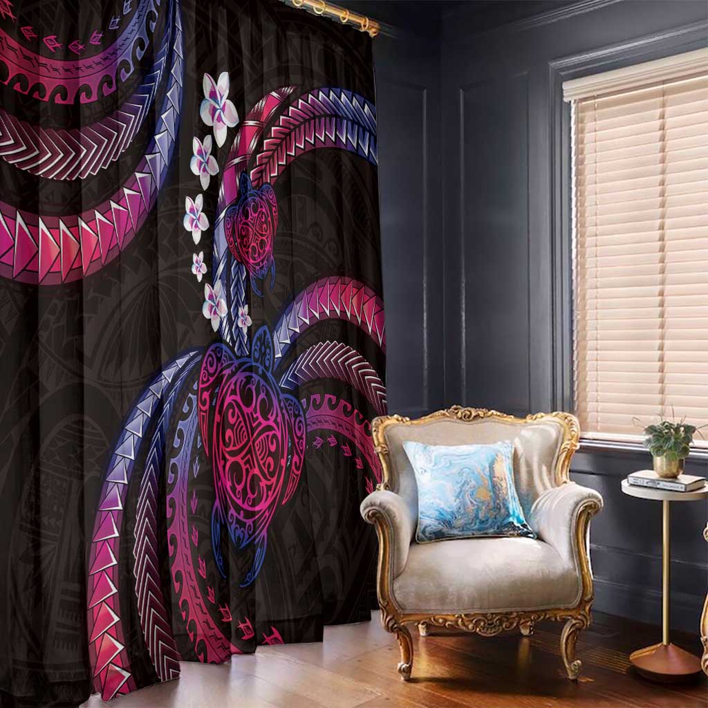 Hawaii Turtles Plumeria Window Curtain Sweet Gradient Polynesian Pattern LT01 - Polynesian Pride