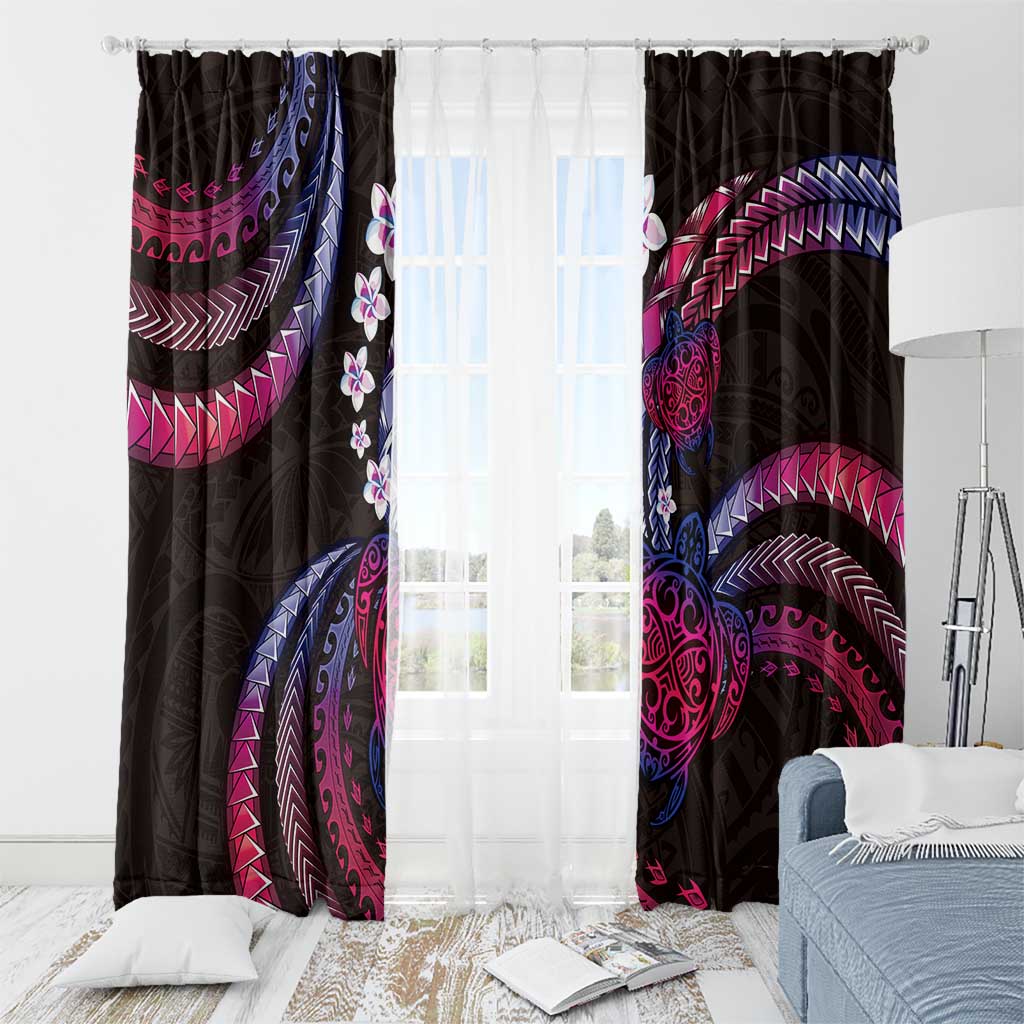Hawaii Turtles Plumeria Window Curtain Sweet Gradient Polynesian Pattern LT01 - Polynesian Pride