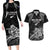 Custom New Zealand 2024 Rugby Couples Matching Long Sleeve Bodycon Dress and Hawaiian Shirt Silver Fern Aotearoa Kiwi