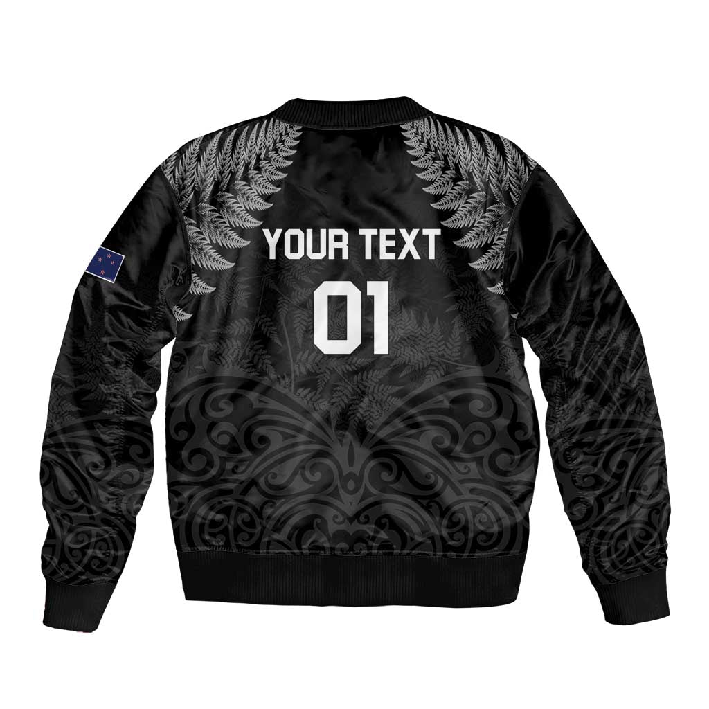 Custom New Zealand 2024 Rugby Sleeve Zip Bomber Jacket Silver Fern Aotearoa Kiwi LT01 - Polynesian Pride