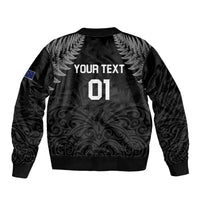 Custom New Zealand 2024 Rugby Sleeve Zip Bomber Jacket Silver Fern Aotearoa Kiwi LT01 - Polynesian Pride