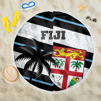 Fiji 2024 Rugby Beach Blanket Fijian Tapa Pattern LT01 One Size 150cm White - Polynesian Pride