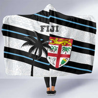 Fiji 2024 Rugby Hooded Blanket Fijian Tapa Pattern LT01 One Size White - Polynesian Pride