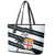 Fiji 2024 Rugby Leather Tote Bag Fijian Tapa Pattern