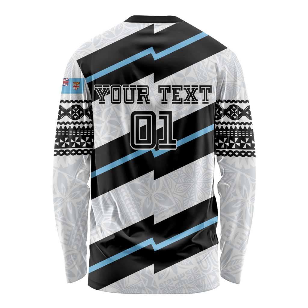 Custom Fiji 2024 Rugby Long Sleeve Shirt Fijian Tapa Pattern LT01 - Polynesian Pride