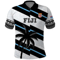Custom Fiji 2024 Rugby Polo Shirt Fijian Tapa Pattern LT01 White - Polynesian Pride