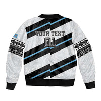 Custom Fiji 2024 Rugby Sleeve Zip Bomber Jacket Fijian Tapa Pattern LT01 - Polynesian Pride