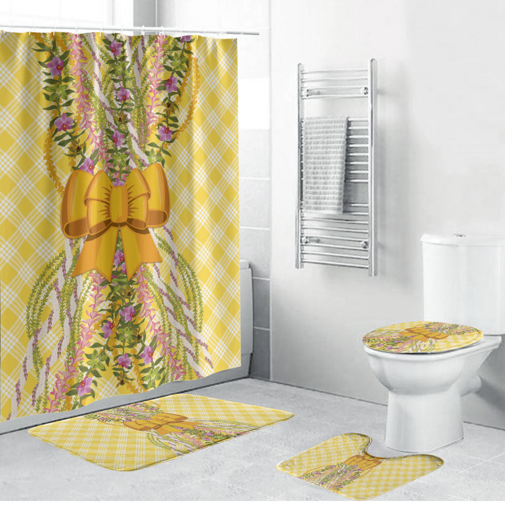 Hawaii Palaka Pikake Lokelani Plumeria Bathroom Set Melemele Coquette Bow LT01 Bathroom Set (4 pcs) Yellow - Polynesian Pride