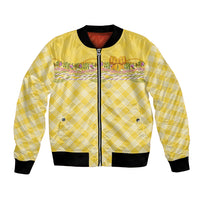 Hawaii Palaka Pikake Lokelani Plumeria Bomber Jacket Melemele Coquette Bow LT01 Unisex Yellow - Polynesian Pride