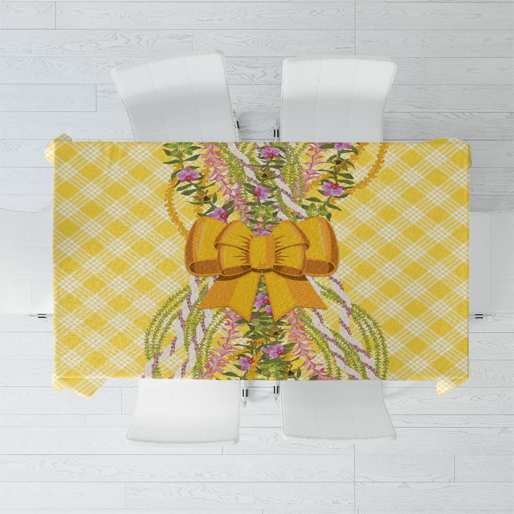Hawaii Palaka Pikake Lokelani Plumeria Tablecloth Melemele Coquette Bow LT01 Yellow - Polynesian Pride