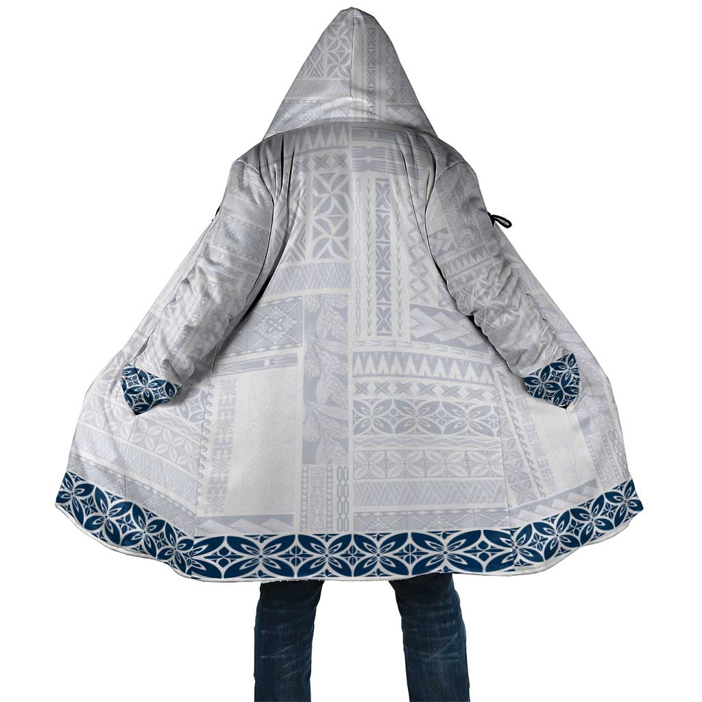 Samoa Siapo Blue Trimmed Cloak Samoa White Sunday LT01 Unisex Blue - Polynesian Pride
