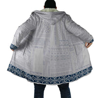 Samoa Siapo Blue Trimmed Cloak Samoa White Sunday LT01 - Polynesian Pride