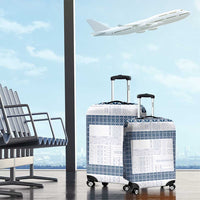 Samoa Siapo Blue Trimmed Luggage Cover Samoa White Sunday LT01 - Polynesian Pride
