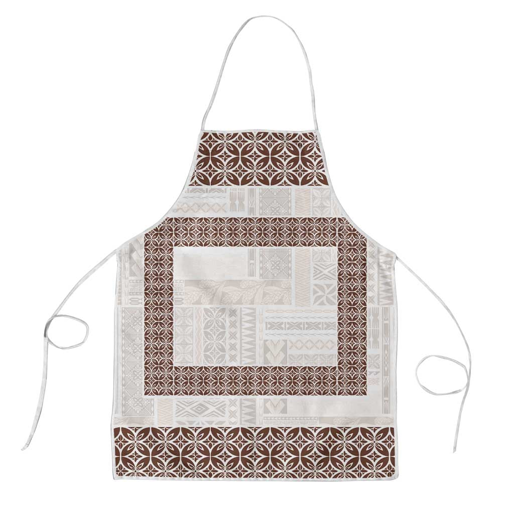 Samoa Siapo Brown Trimmed Apron Samoa White Sunday LT01 Brown - Polynesian Pride