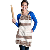 Samoa Siapo Brown Trimmed Apron Samoa White Sunday LT01 - Polynesian Pride