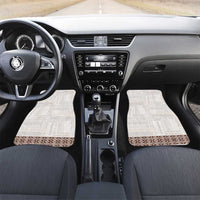 Samoa Siapo Brown Trimmed Car Mats Samoa White Sunday LT01 Set 2pcs - Front Brown - Polynesian Pride