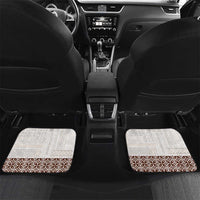 Samoa Siapo Brown Trimmed Car Mats Samoa White Sunday LT01 Set 2pcs - Back Brown - Polynesian Pride