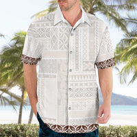Samoa Siapo Brown Trimmed Hawaiian Shirt Samoa White Sunday LT01 - Polynesian Pride