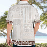 Samoa Siapo Brown Trimmed Hawaiian Shirt Samoa White Sunday LT01 - Polynesian Pride