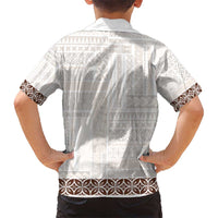 Samoa Siapo Brown Trimmed Hawaiian Shirt Samoa White Sunday LT01 - Polynesian Pride