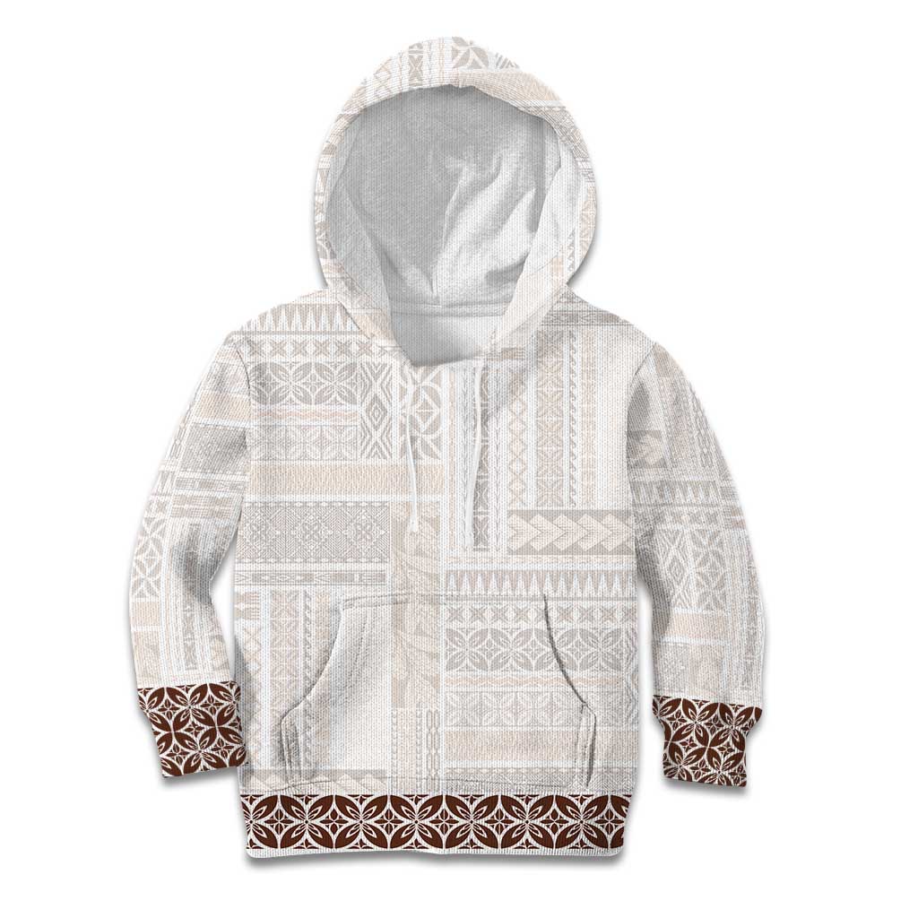 Samoa Siapo Brown Trimmed Kid Hoodie Samoa White Sunday LT01 Hoodie Brown - Polynesian Pride