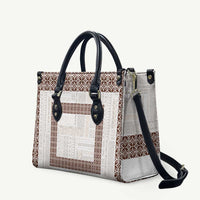 Samoa Siapo Brown Trimmed Leather Bag Samoa White Sunday LT01 Brown - Polynesian Pride