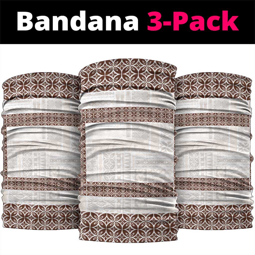 Samoa Siapo Brown Trimmed Neck Gaiter Samoa White Sunday LT01 package One Size: 25*50cm Brown - Polynesian Pride
